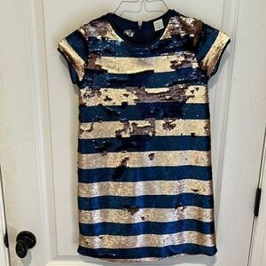 Peyton & Parker Blue and Gold Sequin Dress